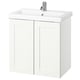 Opción: vaidade de baño branco ENHET; montado en parede, dúas portas, lavabo cerámico, billa cromada.