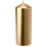 Vela de ouro - FENOMEN, lisa, cilíndrica, acabado metálico, vimbio de algodón.