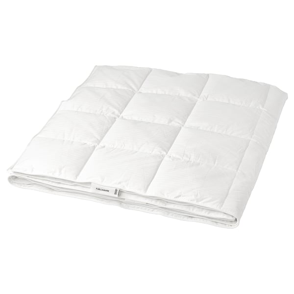 Fjällräve duvet branco, cosido en caixa, lixeiro-quente, recheo de abaixo, rectangular, tecido suave.