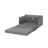 Sofá cama gris FRIDHULT, deseño minimalista, aforro de espazo, convertible para habitacións pequenas.