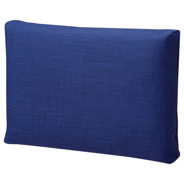 Esta imaxe é un coxín rectangular azul de FRIHETEN. Ten unha cor sinxela, sólida cunha textura suave, adecuada para mellorar o confort do sofá.