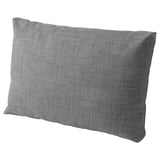 Coxín de poliéster reciclado gris, forma rectangular, deseño sinxelo. Parte do conxunto de sofá FRIHETEN.