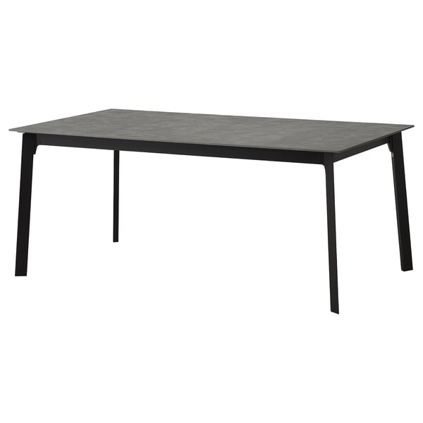 Mesa de comedor extensible, deseño elegante, al. Pernas, parte superior de pedra, asentos 6-8.