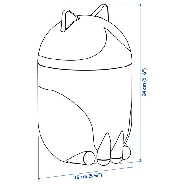 Ilustración con medidas para o produto: GREJSIMOJS.