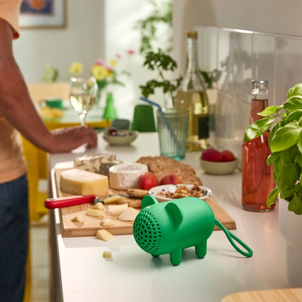 GREJSIMOJS Altofalante portátil con Bluetooth, rato/verde