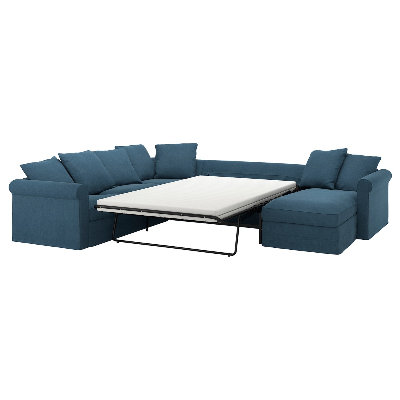 GRÖNLID Sofá cama esquina 5, +chaiselongue/Tallmyra azul IKEA