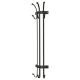Colgante de metal negro con ganchos múltiples. Deseño eficiente para paredes, axeitado para chaquetas e bolsas.