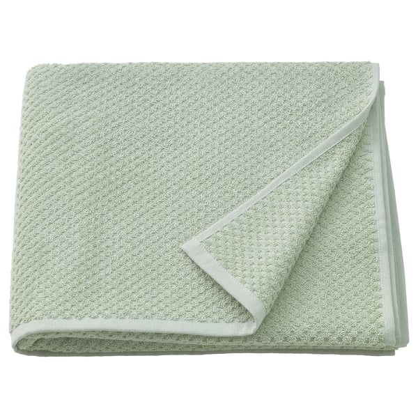 Toalla GULVIAL verde claro dobrada, suave 100% algodón, deseño de terry groso.