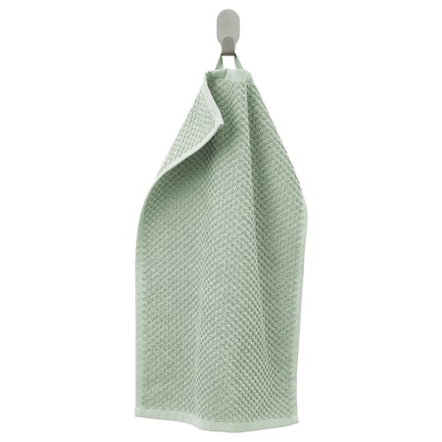 Toalla verde menta GULVIAL, colgante, algodón suave, textura waffle.