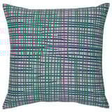 Almofada HAMNKRASSING: patrín de grella rosa, verde, azul; forma cadrada; peche de cremalleira; Poliéster reciclado.