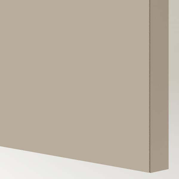 Primeiro plano de porta deslizante beige de alta calidade con textura suave, deseño moderno e bordos limpos.
