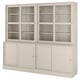 Opción: HAVSTA Combi armario port corred vidro, beixe agrisado, 242x47x212 cm
