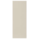 Mostra un panel frontal HAVSTORP beige, rectangular, con liñas suaves, feito de pintura acrílica e taboleiro de fibra para un deseño de cociña moderno e neutro.