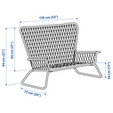 Ilustración con medidas para o produto: HÖGSTEN.