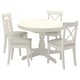 Mesa de comedor branca redonda extensible e 4 cadeiras correspondentes, deseño elegante, madeira maciza, superficies fáciles de limpeza.