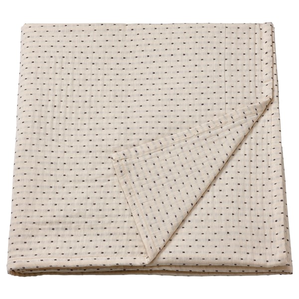 JAKOBSLILJA: branco con costura gris escura, forma de rectángulo, algodón.