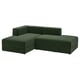 JÄTTEBO Módulos de chaise longue, Johanneshov verde escuro