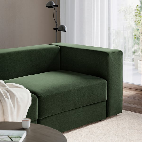 JÄTTEBO Sofá modular 3 prazas, Johanneshov verde escuro