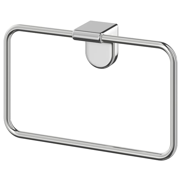 Anel de toalla cromado KALKGRUND: cadrado, moderno, cinc e aceiro inoxidable.
