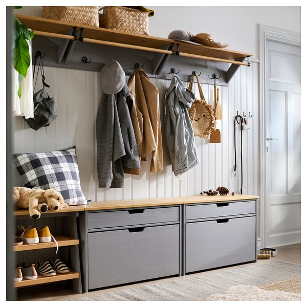 KALLSÖ Colgadoiro/estante, gris, 80 cm