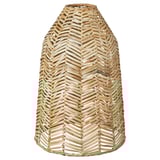 Paralume de lámpada KAPPELAND, ratán natural, forma cónica con deseño de arenque, feito a man e único.