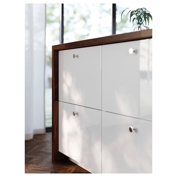 KARLBY Mesado a medida, nogueira/chapa, 45.1-63.5x3.8 cm