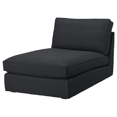 Chaise lounge KIVIK gris escuro, acolchado, deseño moderno, acolledor e funcional.