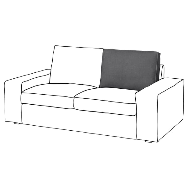 Asento de amor KIVIK, gris e branco, deseño moderno, coxíns de dúas tonalidades, forma rectangular.