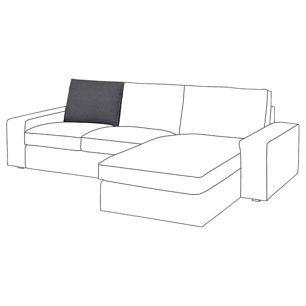 Sofá seccional KIVIK con chaise esquerda, gris claro, deseño moderno.
