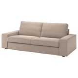 Sofá marrón KIVIK, gris claro, chenille suave, rectangular, liñas limpas, cuberta extraíble.
