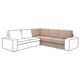 Sofá de esquina KIVIK, beige, tecido suave de chenille, asento profundo, cómodo soporte traseiro, deseño en forma de L.