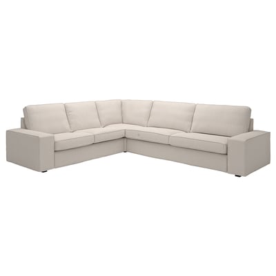 Sofá seccional KIVIK beige, deseño moderno, acolledor e espazoso.