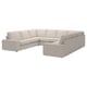 Sofá seccional KIVIK, beige, tecido suave, amplo deseño en forma de L.