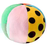 KLAPPA baby play ball: cores brillantes, tecido suave, forma redonda, deseño punteado.