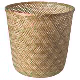 Cesta KLYNNON artesanal, cor bambú natural, deseño tecido, forma cilíndrica.