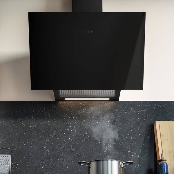 KNUVEBO Extractor de parede, IKEA 500 negro, 70 cm