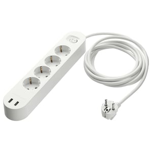 Protector de sobrecarga KOPPLA: 4 sockets, 2 portos USB