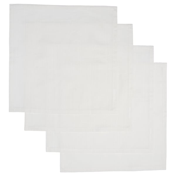 Servilletas de algodón branco puro KRUSTISTEL ; cadrado, sinxelo, natural, suave.