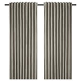 LAGEROLVON cortinas, gris, abrandado, colgando rectos, plisado top.