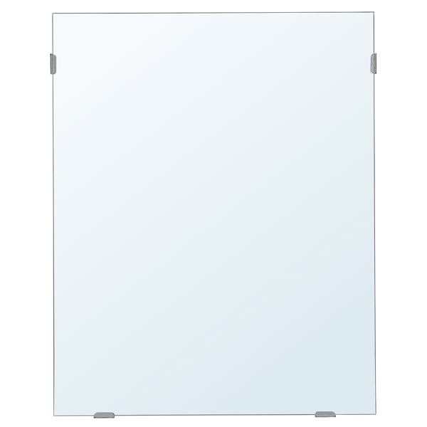Espello rectangular de lårbro con deseño sinxelo, axeitado para montaxe vertical ou horizontal, con película protectora para uso no baño.