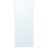 Esta imaxe mostra un espello rectangular chamado LÄRBRO. É claro cun deseño moderno, axeitado para baños.