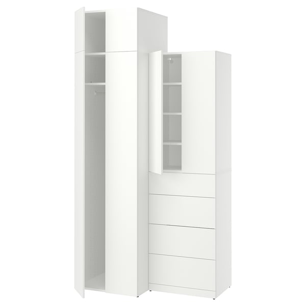 LASTARE Combinación armario, branco/con módulo de extensión de altura, 120x62x236 cm