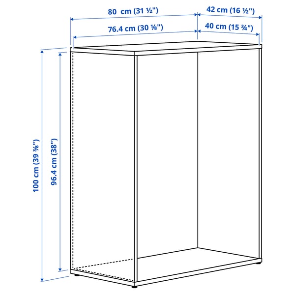 LASTARE Estrutura, branco, 80x42x100 cm