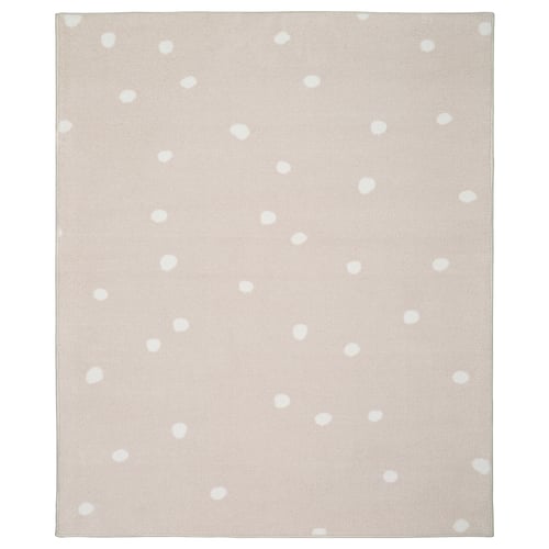 LEN Alfombra, fibra curta, beixe/motivo lunar, 133x160 cm