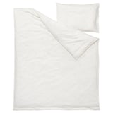 Conxunto de roupa de cama para bebés de algodón branco LENAST, suave patrán de lúa crema, vén cun duvet e unha almofada, de forma rectangular.