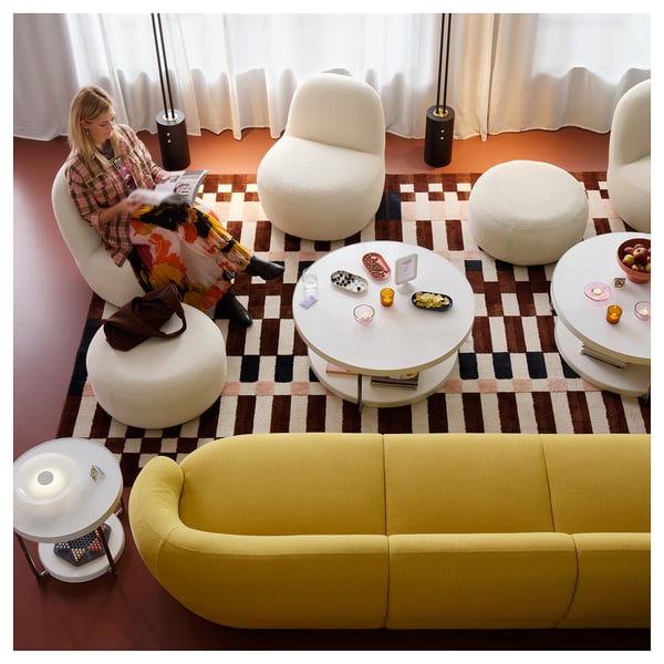 LILLESÄTER Sofá 4 prazas, Gunnared verde claro-amarelo