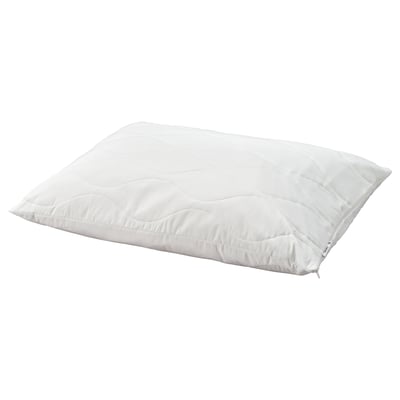 Almofada branca LÖKSTAMFLY, rectangular, superior de espuma de memoria quilted.