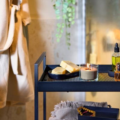 LOTSFÅGEL Candea perfumada en vaso, Sándalo e patchuli marrón, 20 hr