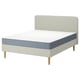 LYNGÖR Cama continental, Vesteröy extra firme/azul claro Knisa beixe claro, 140x200 cm