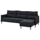 MANNARP Sofá 4 +chaiselongue, Saxemara negro-azul